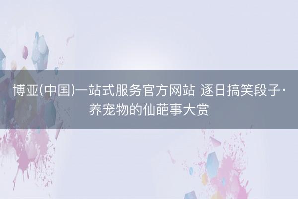 博亚(中国)一站式服务官方网站 逐日搞笑段子·养宠物的仙葩事大赏