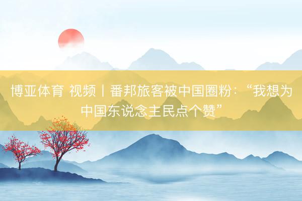 博亚体育 视频丨番邦旅客被中国圈粉:“我想为中国东说念主民点个赞”