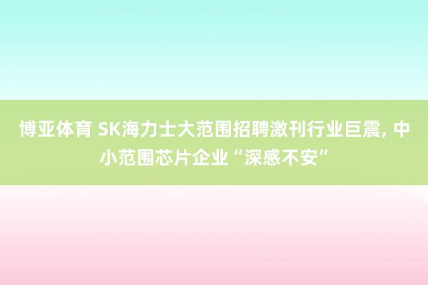 博亚体育 SK海力士大范围招聘激刊行业巨震, 中小范围芯片企业“深感不安”